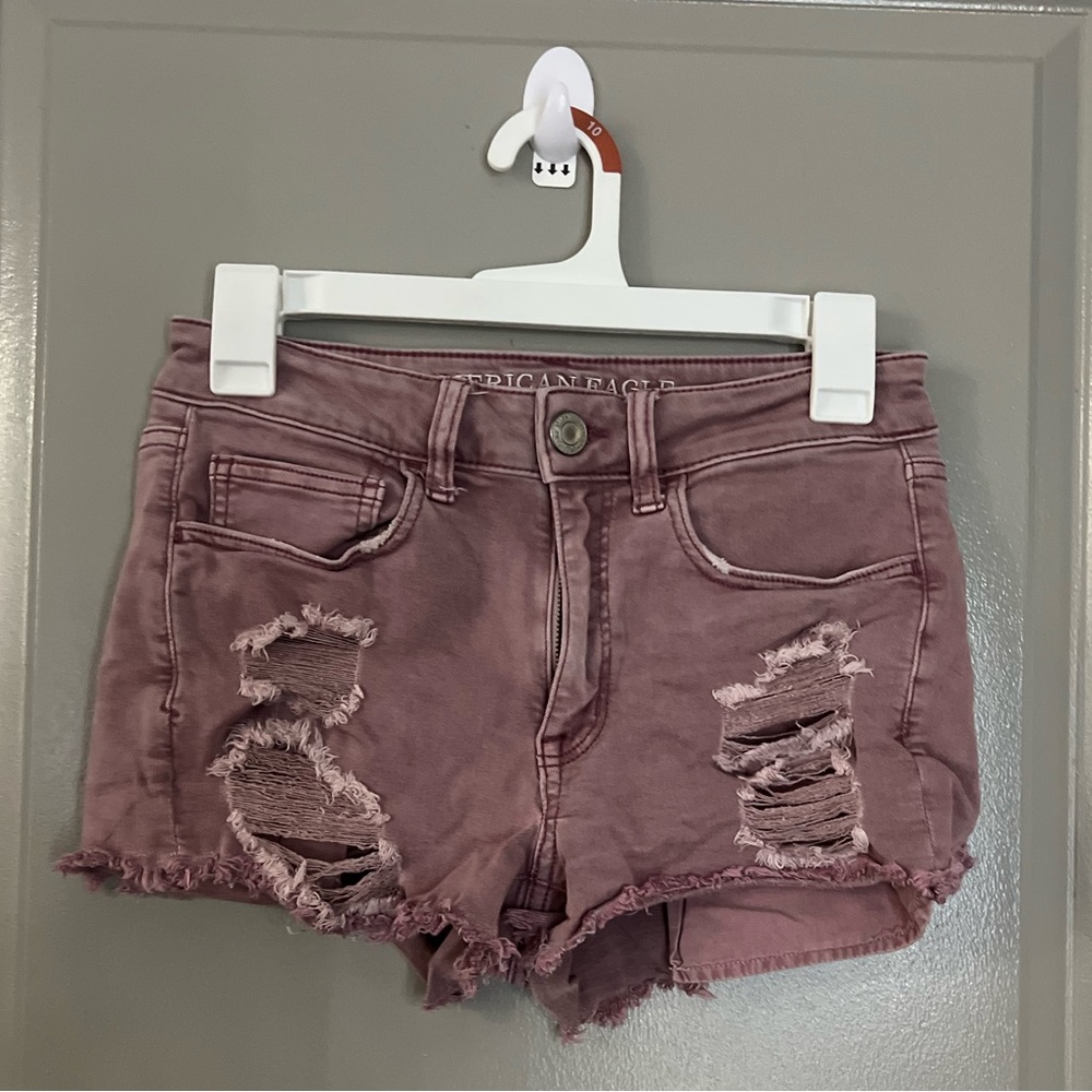 American eagle high rise shortie red